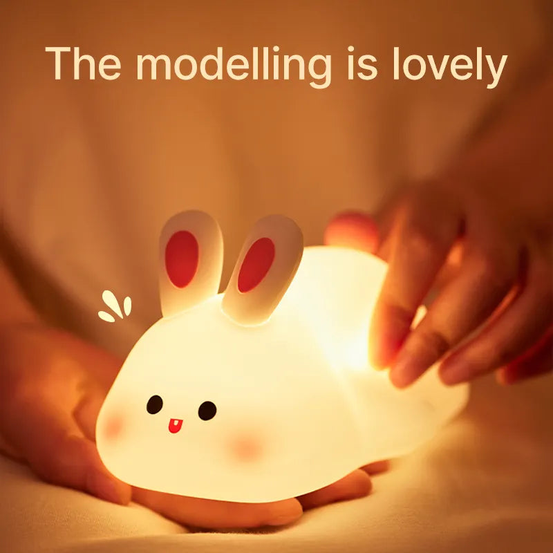 Big Face Rabbit Silicone Night Light - Set of 2pc