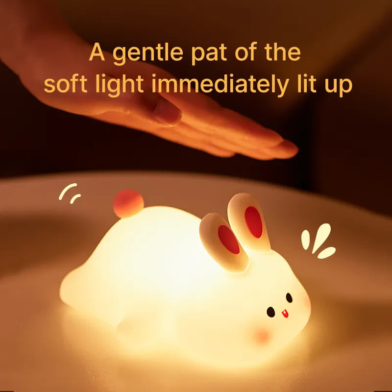 Big Face Rabbit Silicone Night Light - Set of 2pc