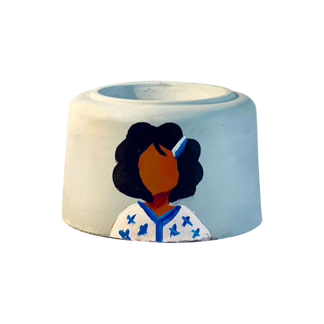 Handmade Mubkhar - White Dress Girl Design