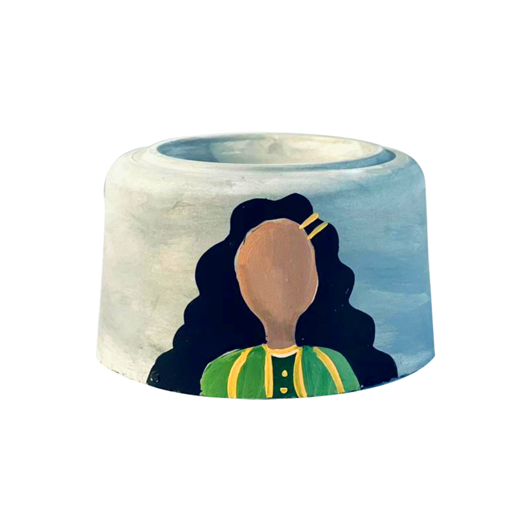 Handmade Mubkhar - Green Dress Girl Design