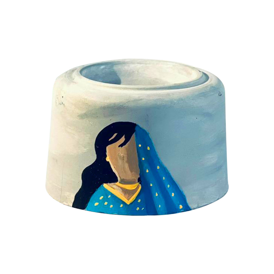 Handmade Mubkhar - Blue Dress Girl Design