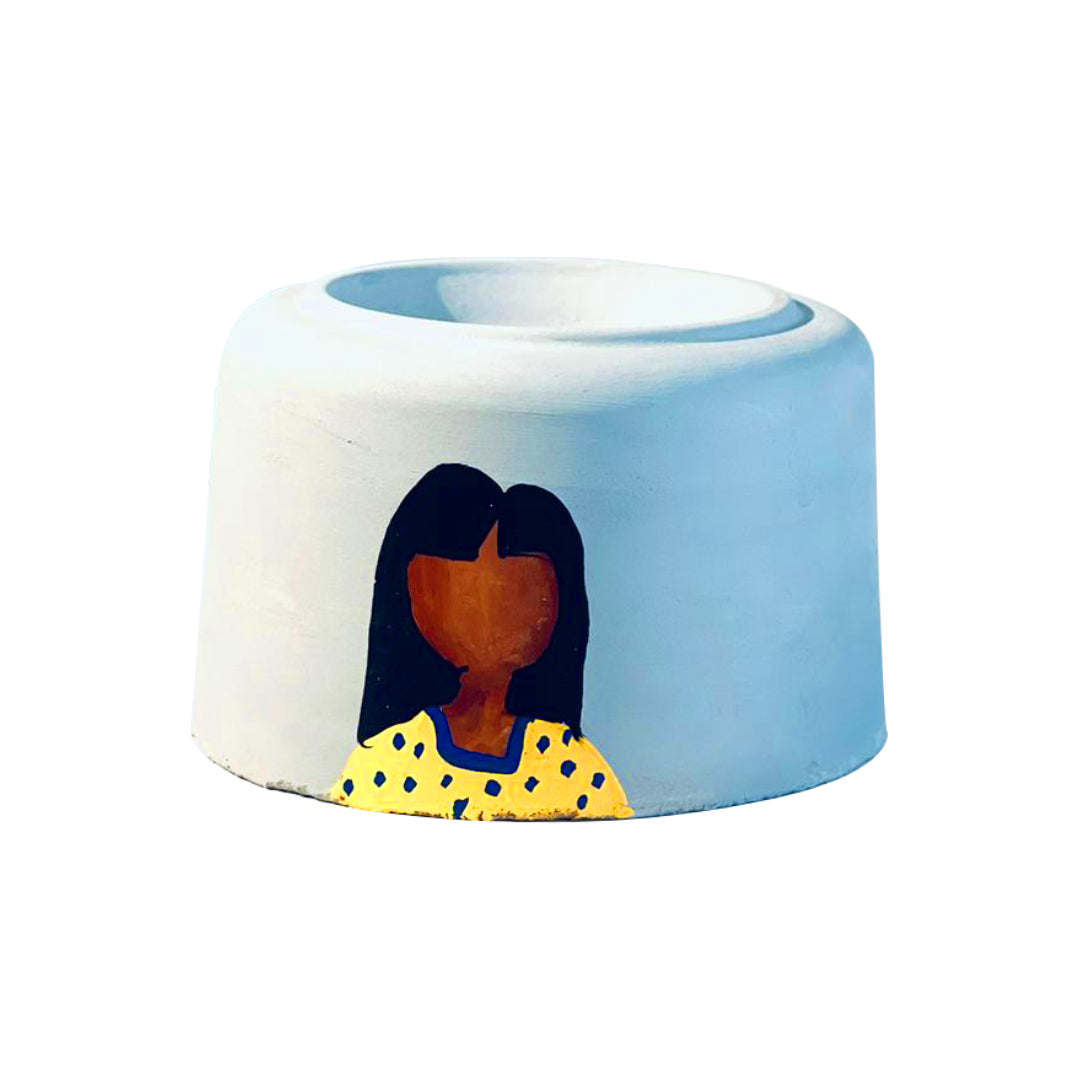 Handmade Mubkhar - Yellow Dress Girl Design