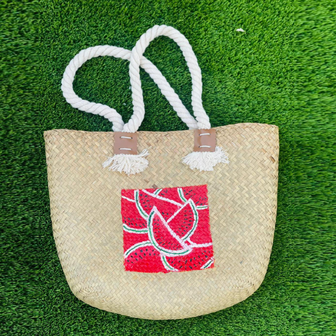 Straw Handmade Bag - Watermelon