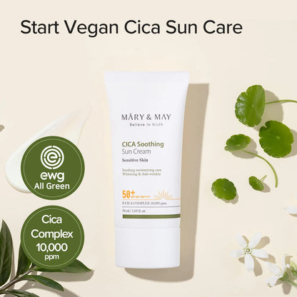 Mary & May Vegan CICA Soothing Sun Cream SPF50+ 50ml