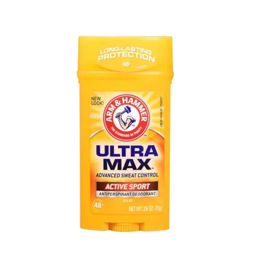Arm & Hammer Ultra Max Solid Antiperspirant Deodorant - Active Sport 73g Full Size