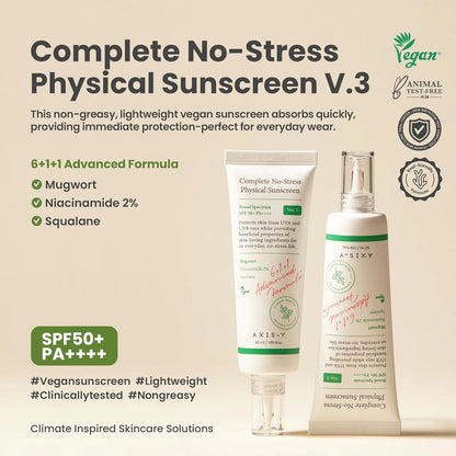 Axis-Y Complete No-Stress Physical Sunscreen SPF 50+ PA++++ 50ml