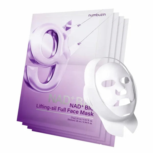 Numbuzin No.9 Sheet Mask Nad+ Bio Lifting-sil Full Face Mask - 4 Pcs Box