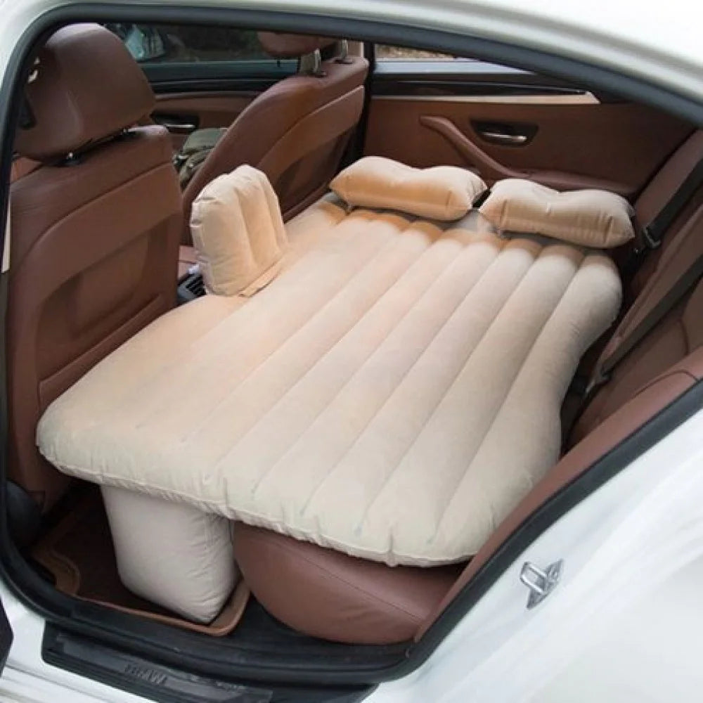 Car Travel Inflatable Back Seat Air Mattress - Beige