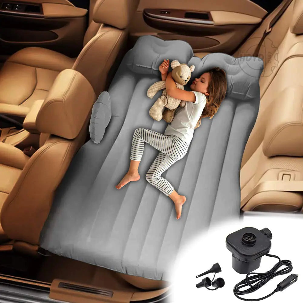 Car Travel Inflatable Back Seat Air Mattress - Beige