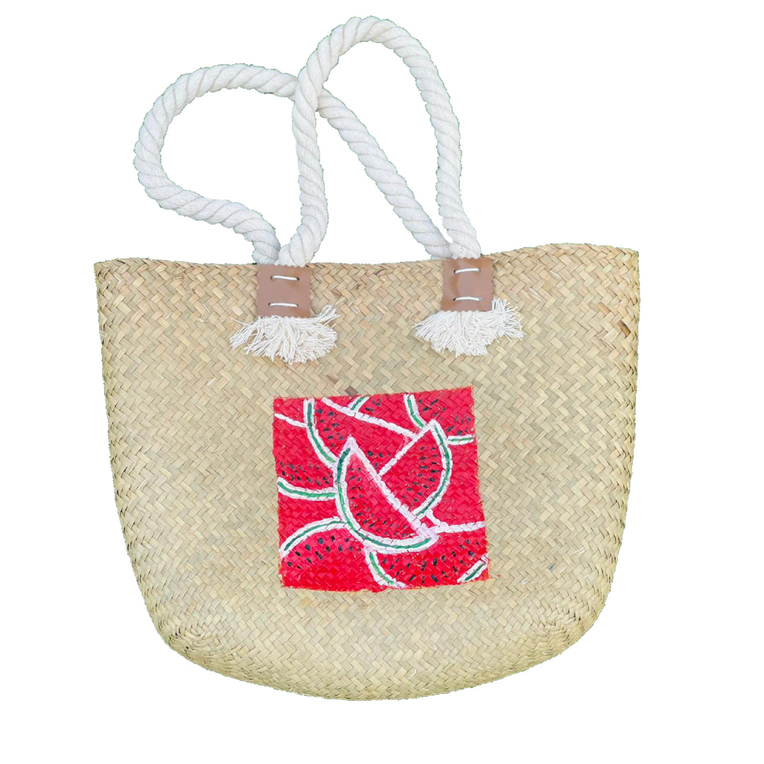 Straw Handmade Bag - Watermelon